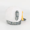 A white sheep plush doll with gray accents and an orange tuft, designed as a soft cuddle pillow.