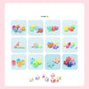 A colorful DIY bead jewelry making kit for kids showing various beads and components.