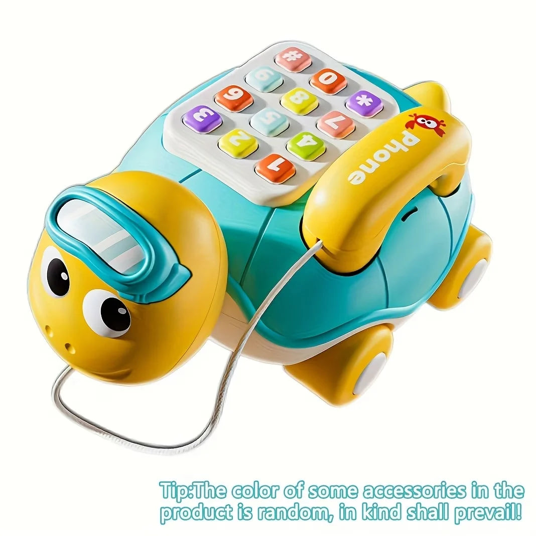 Musical Turtle Crawling Toy with Piano Lights and Baby Phone