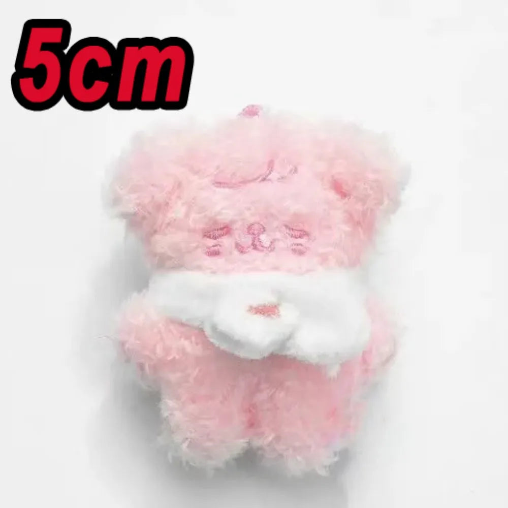 Adorable Plush Cartoon Keychain – Soft Pink Mini Pendant