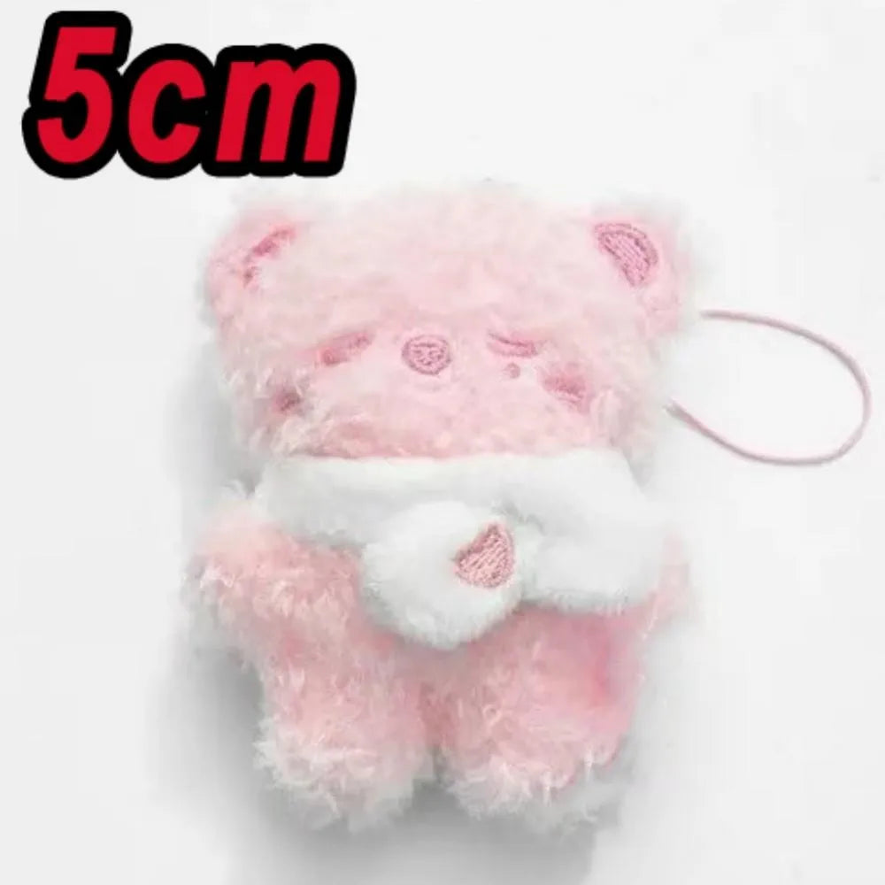 Adorable Plush Cartoon Keychain – Soft Pink Mini Pendant