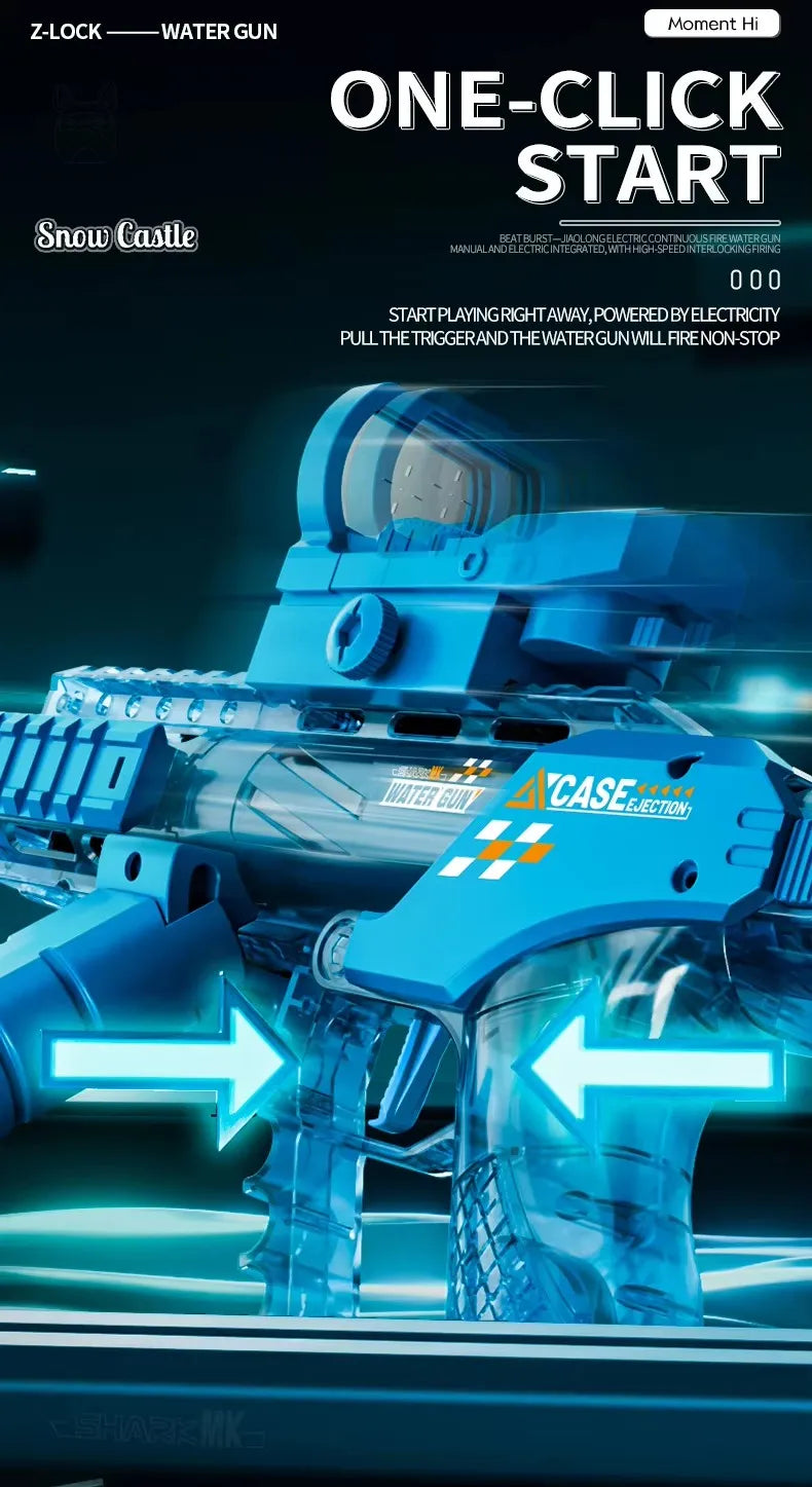 Electric Water Gun with Long-Range Shooting and Light Effects