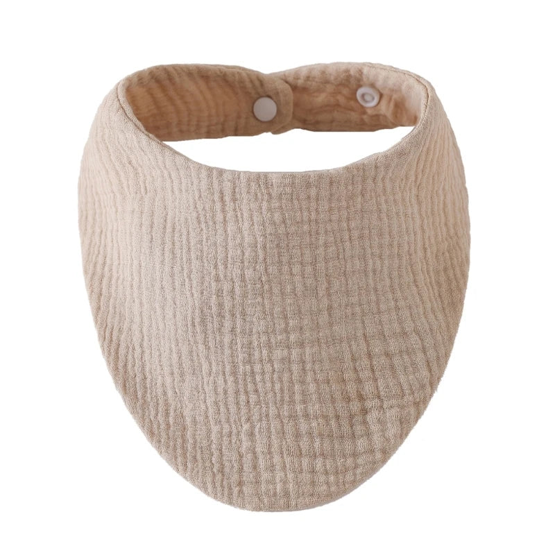 Organic Cotton Muslin Baby Bib with Bandana Style