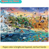 A colorful jigsaw puzzle depicting various animals in a natural landscape.