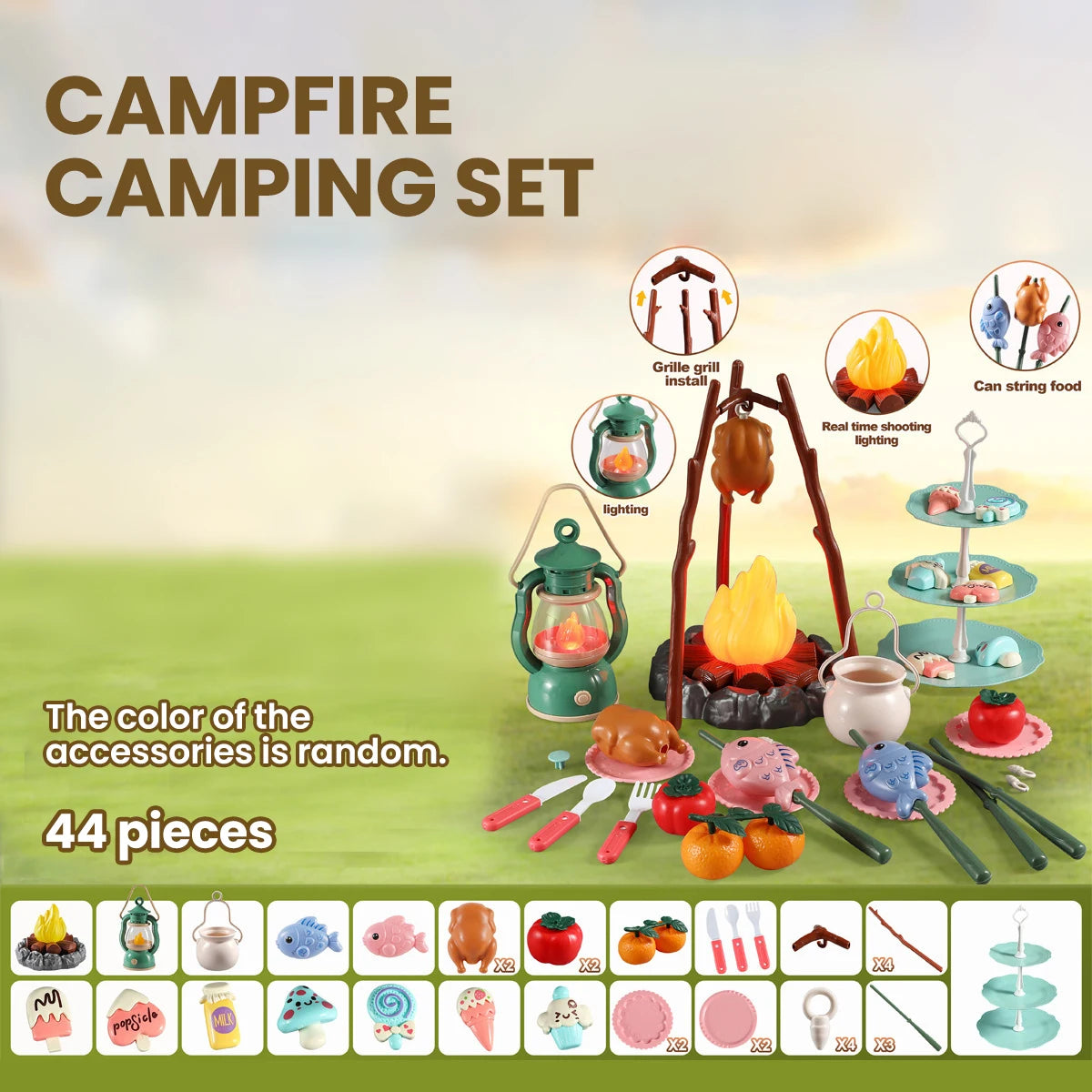 Interactive Kids Camping Playset with Light & Sound Effects