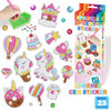 A colorful sticker kit featuring a unicorn and other gems for kids