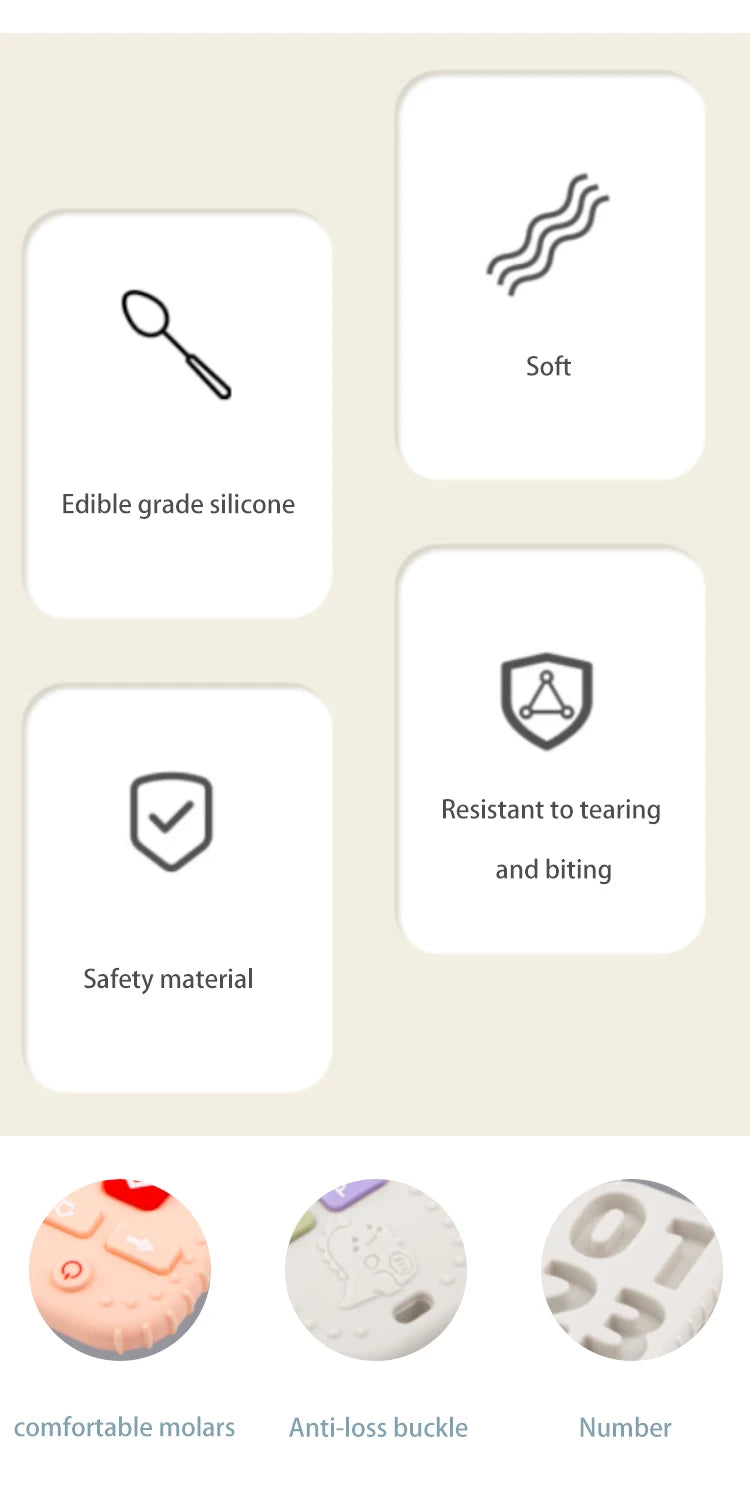 Silicone Remote Control Teether for Baby Teething Relief