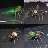 A set of steampunk metal spider 3D puzzle assembly kits showing various stages and finished models.