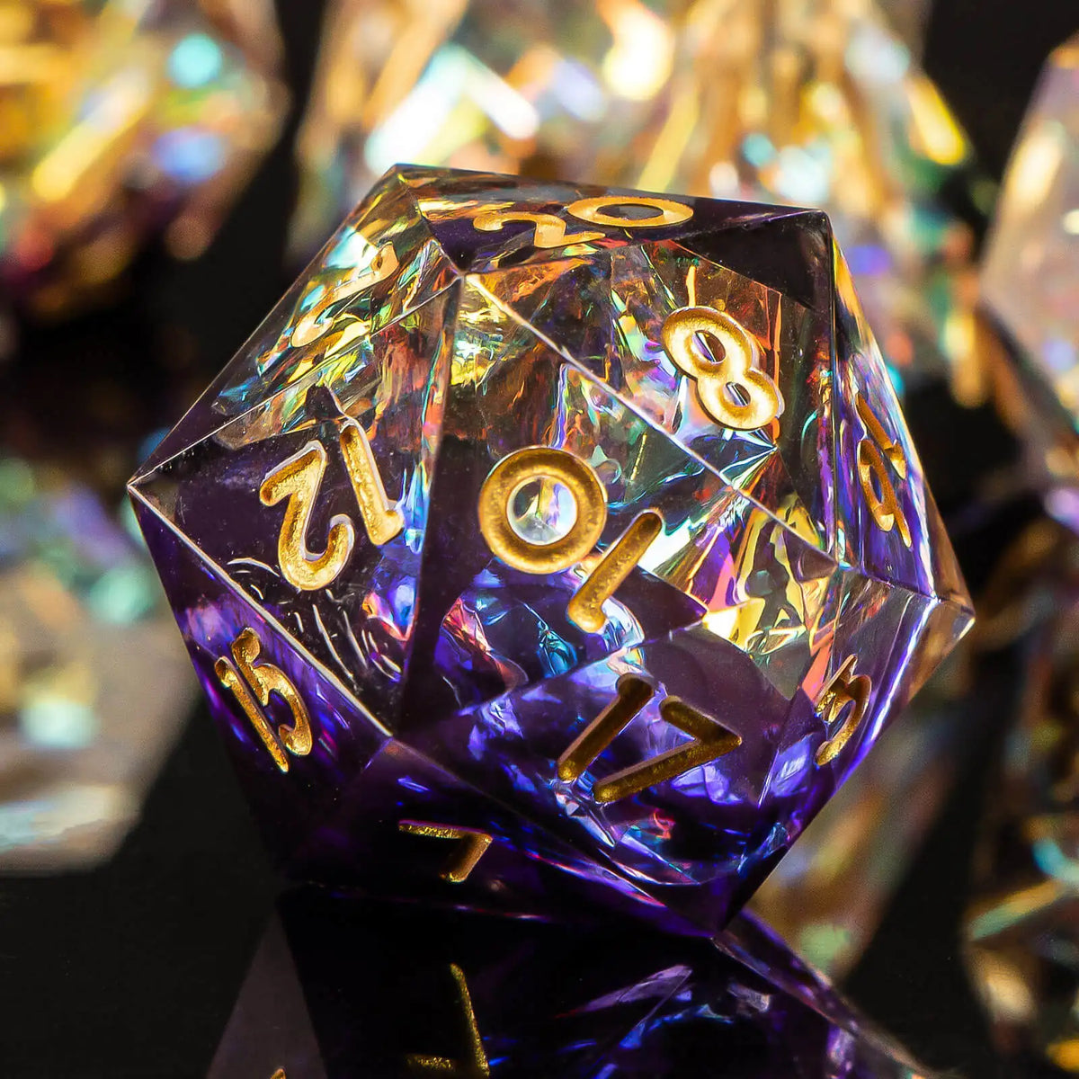 Handmade Resin Sharp Edge Dice Set for RPG Games