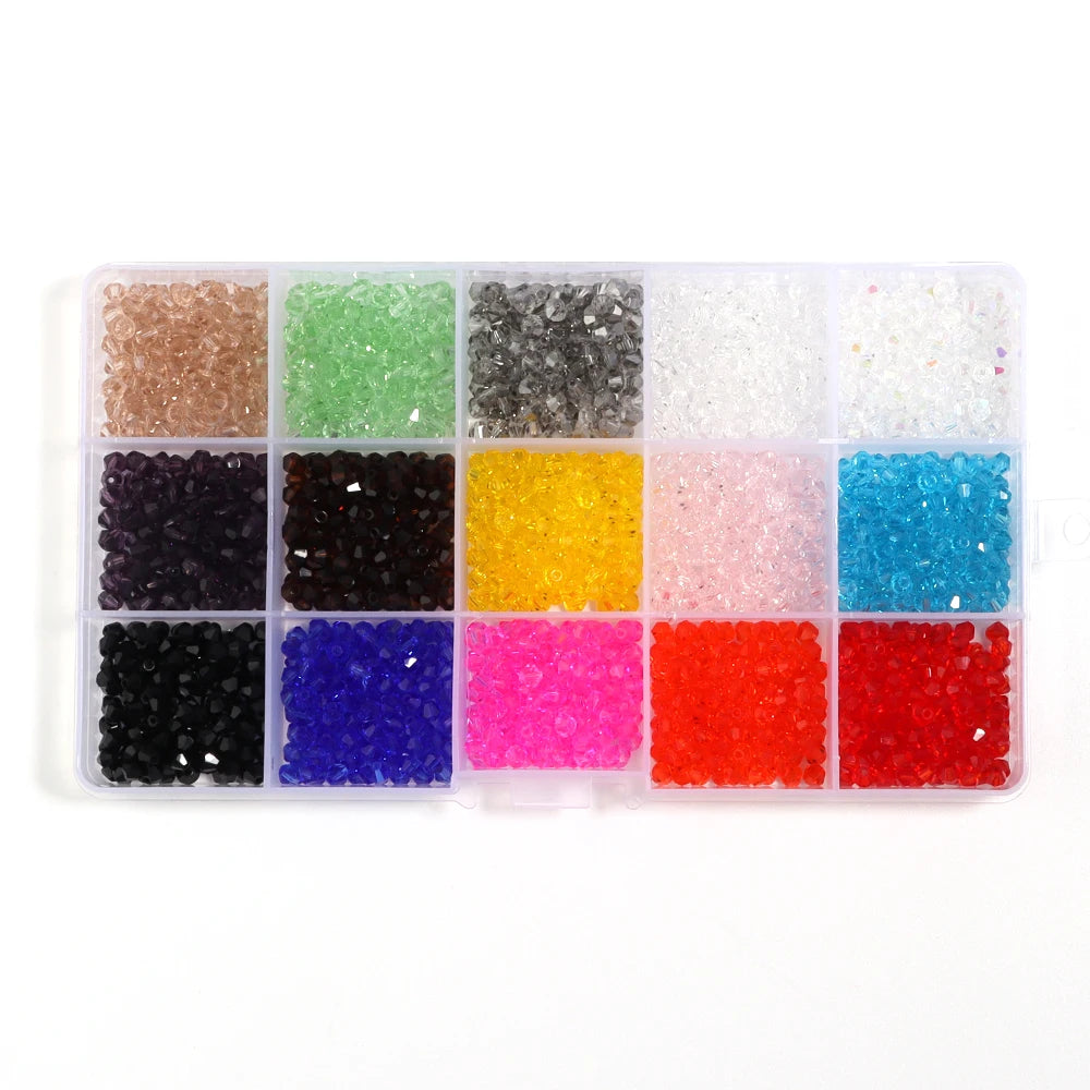 Faceted Glass Crystal Rondelle Bead Kit for Jewelry Making