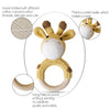 Crochet Bunny Rattle & Teether Toy with Wooden Ring