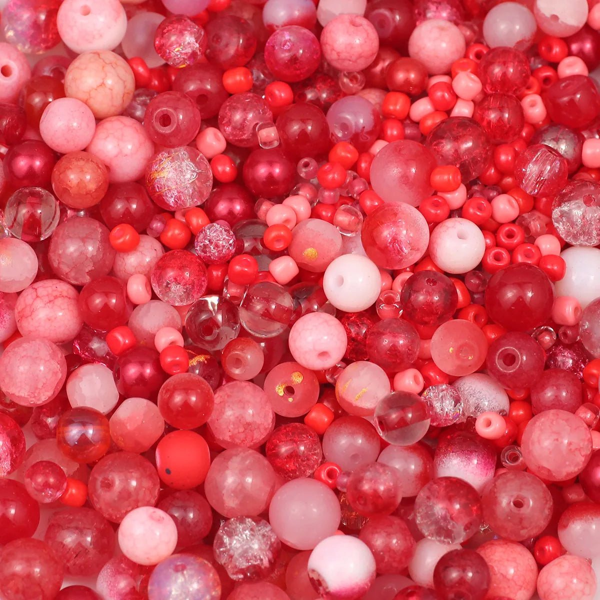 Mixed Glass Beads in Assorted Sizes for Jewelry Making