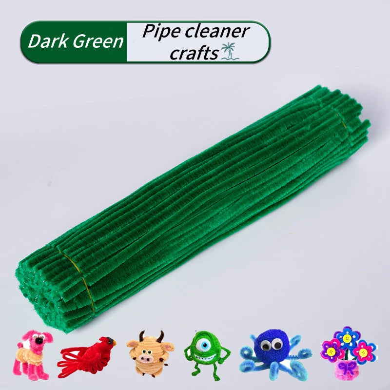 100-Piece Chenille Stem Pipe Cleaners for Crafts & Decor