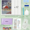 Beginner Diamond Art Kit with 12 Postcard-Style Scenic Designs