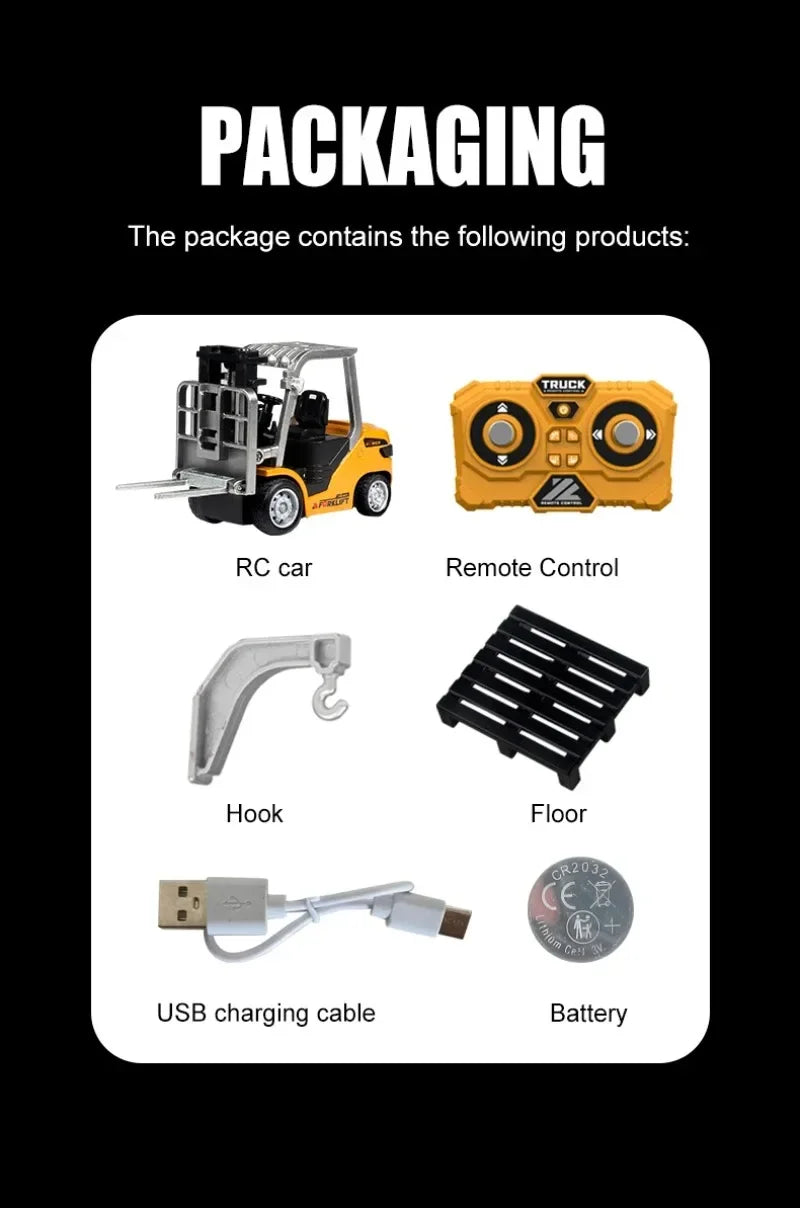 1:64 Scale Remote Control Engineering Vehicle with Lights and Sounds