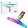 A silver metal drill tip and a colorful diamond painting pen with an interchangeable resin tip.