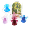 A set of silicone molds shaped like cherub angels in various shades of blue and pink for candles and soap making.