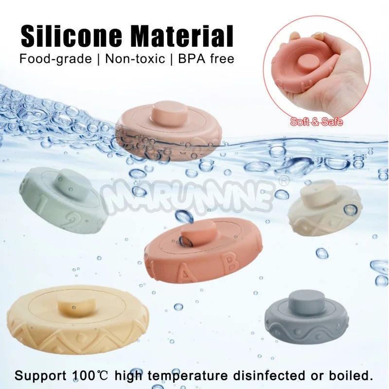 Soft Silicone Stacking Rings for Toddlers – Montessori Sensory Teether Toy Set