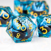 Liquid Core Polyhedral Dice Set – 7 Sharp-Edge Resin Dice with Swirling Quicksand