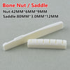 White bone nut and saddle components for guitar tuning