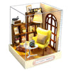 DIY Miniature Wooden Dollhouse Kit with LED Lighting