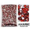 Bag of flat-back resin rhinestones in red and silver colors for DIY craft and nail art