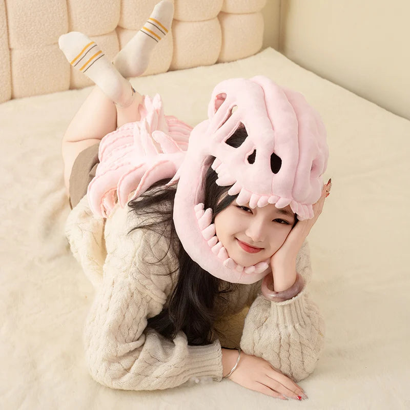 Plush Skeleton Dinosaur Headgear Halloween Costume