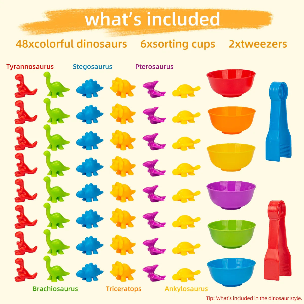 Dinosaur Counting and Sorting Toy Set for Toddlers