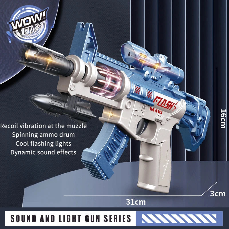 Light & Sound Toy Submachine Gun with Spinning Barrel