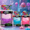 A box of Nee Doh Jelly Squish toys in various colors, including purple, blue, and pink, displayed on a surface.
