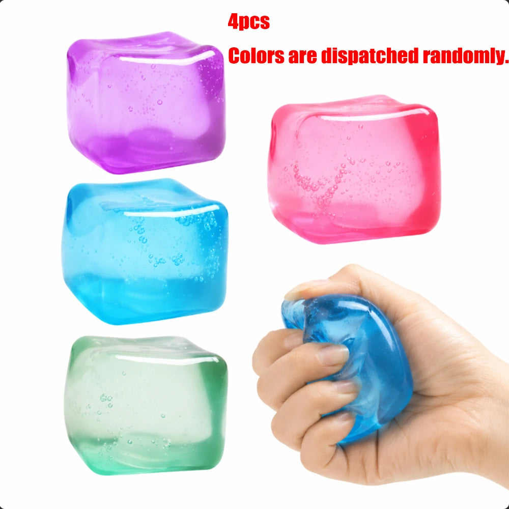 Squishy Stress Cubes – 4-Pack Sensory Fidget Toys