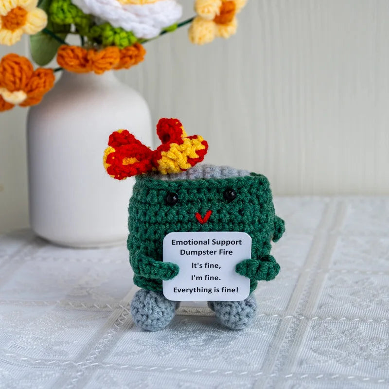 Crochet Dumpster Fire Decorative Doll