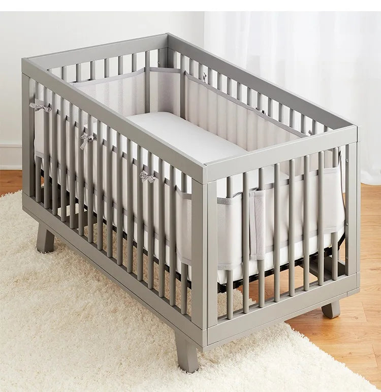 Breathable 4-Sided Crib Bumper Set for Infant Safety