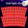 A close-up of a row of red LED foam glow sticks illuminating a dark background.