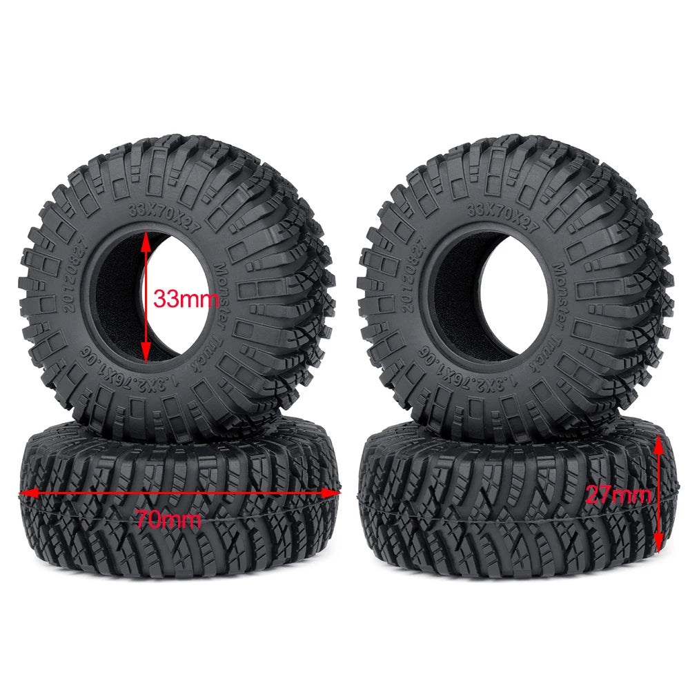 Mud Terrain RC Tires for 1/18 and 1/24 Micro Crawlers