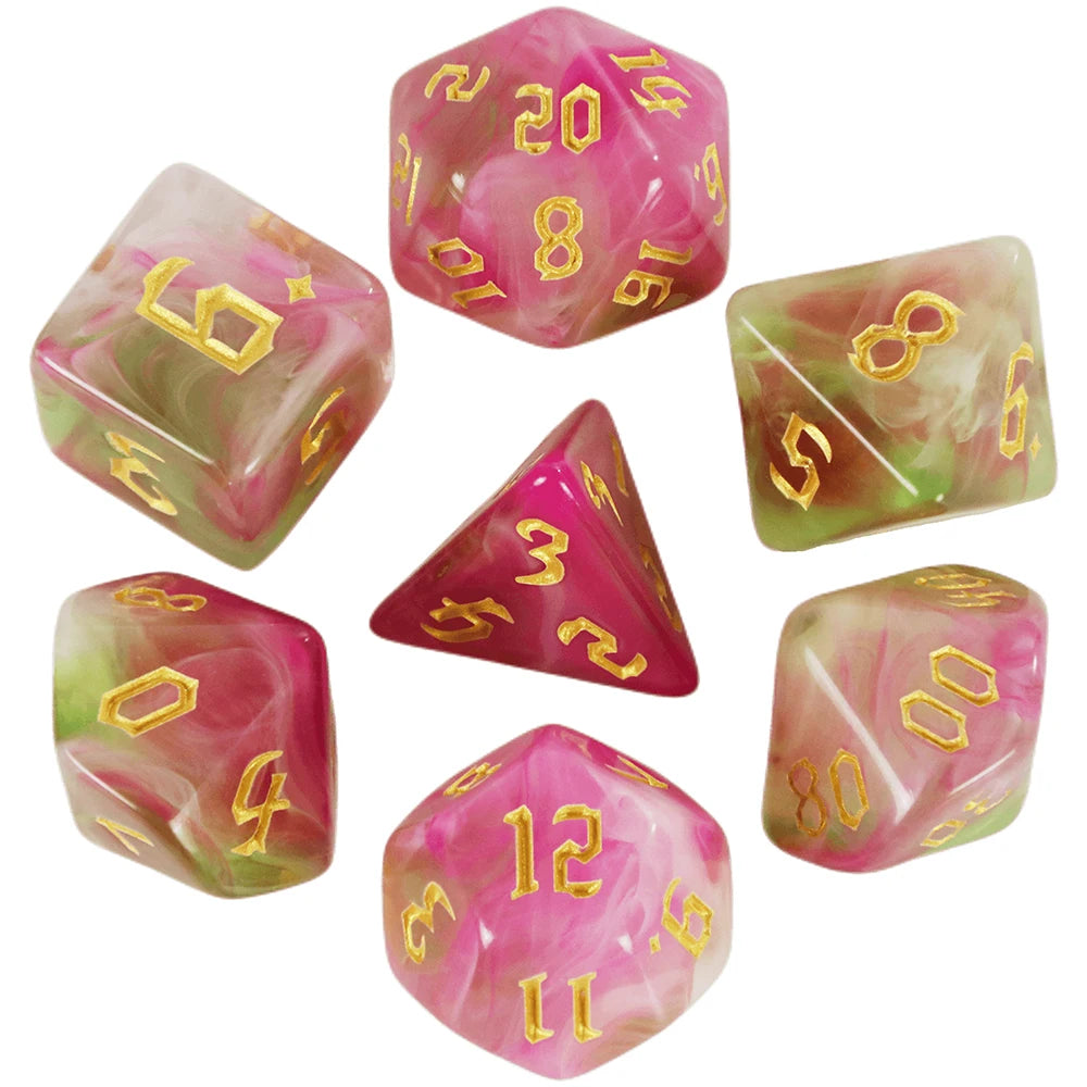 7-Piece Multicolor Polyhedral Dice Set for RPG and Tabletop Games
