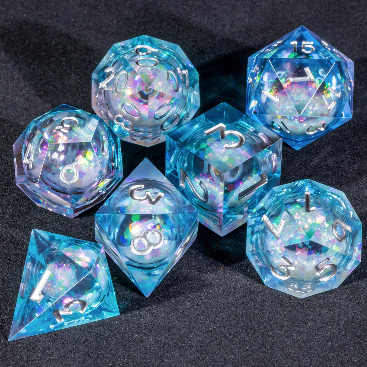 Liquid Core Dice Set for Dungeons & Dragons | Sharp Edge Resin RPG Dice