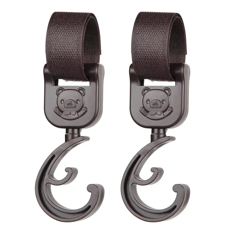 360° Rotating Stroller Bag Hooks – Universal Organizer for Baby Prams