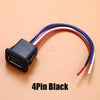 A black 4Pin USB connector with multicolored wires is shown against a light background.