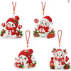 A set of Christmas diamond painting ornaments featuring festive holiday designs and red, white, and green colors.