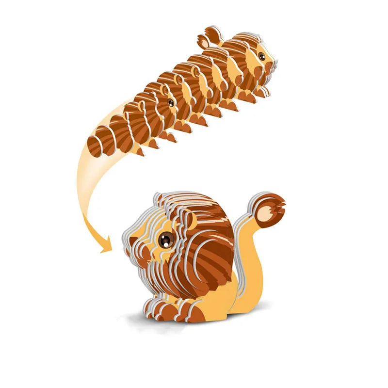 3D Paper Animal Puzzle Craft Kit – Lion, Tiger & Rabbit