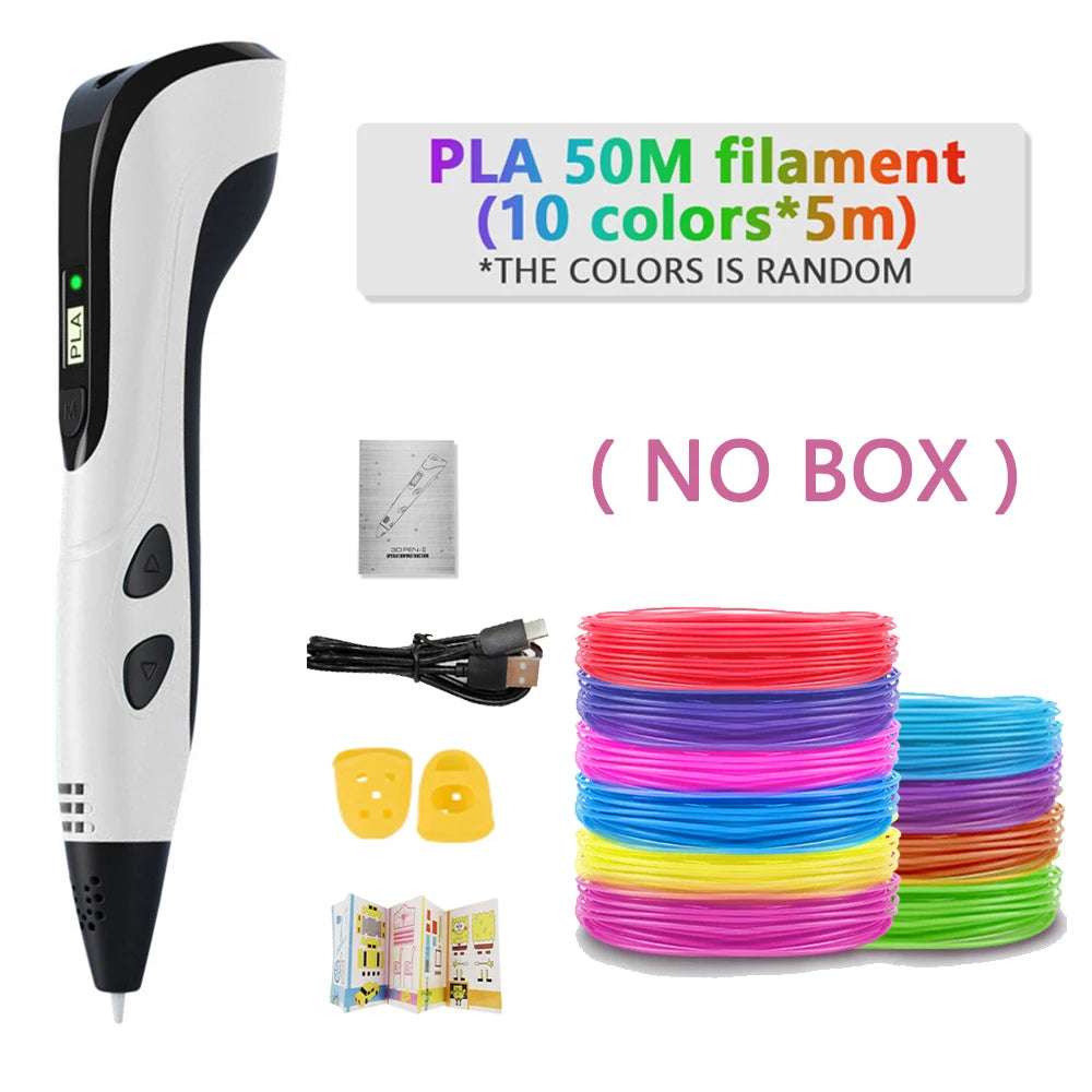 3D Printing Pen with LCD Display and PLA Filament for Kids
