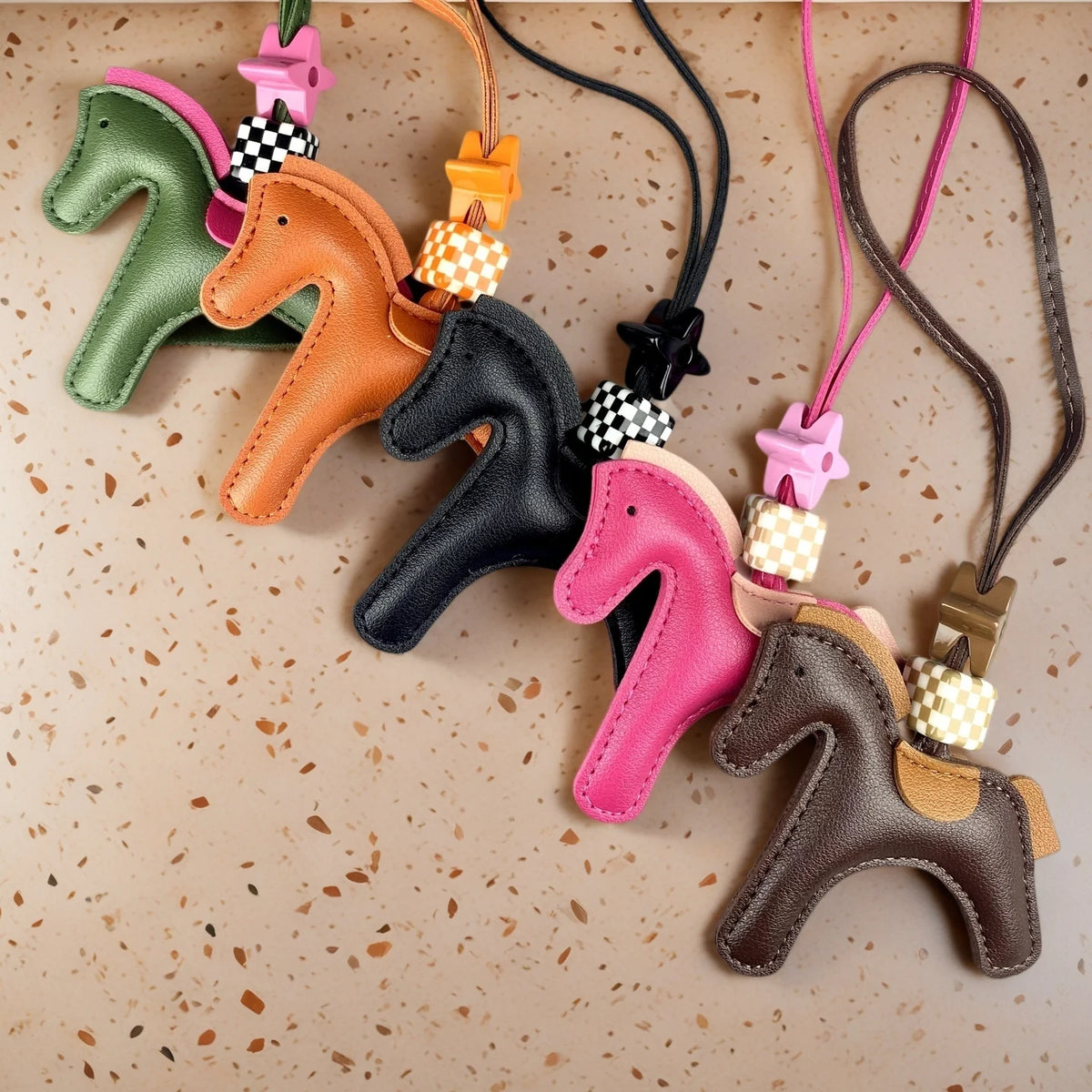 Handcrafted PU Leather Pony Bag Charm