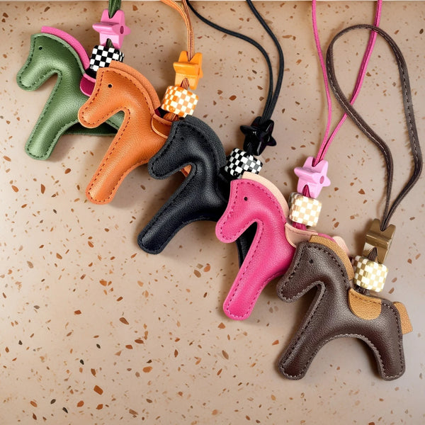 Handcrafted PU Leather Pony Bag Charm