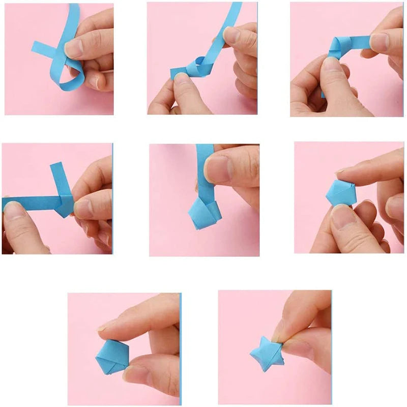 540 Double-Sided Origami Star Strips in 27 Colors for Crafting and Decoration