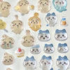 A collection of cute 3D jelly stickers featuring smiling, translucent characters in pastel colors.