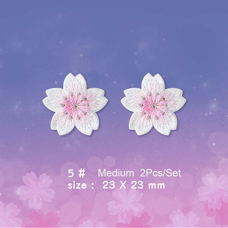 Cherry Blossom Embroidered Patches for DIY Decoration