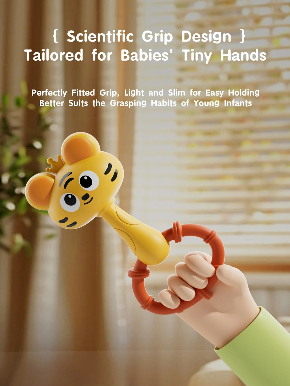 Cartoon Animal Rattle Handbell for Baby Sensory Development