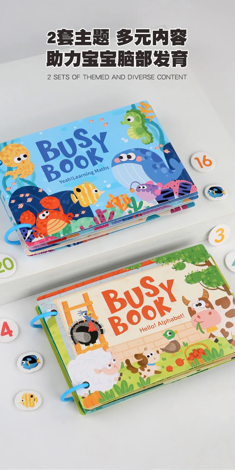 Montessori Toddler Busy Book with Matching Games