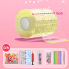 Roll of yellow nano tape with gold glitter for DIY craft kit featuring various colored tapes and tools